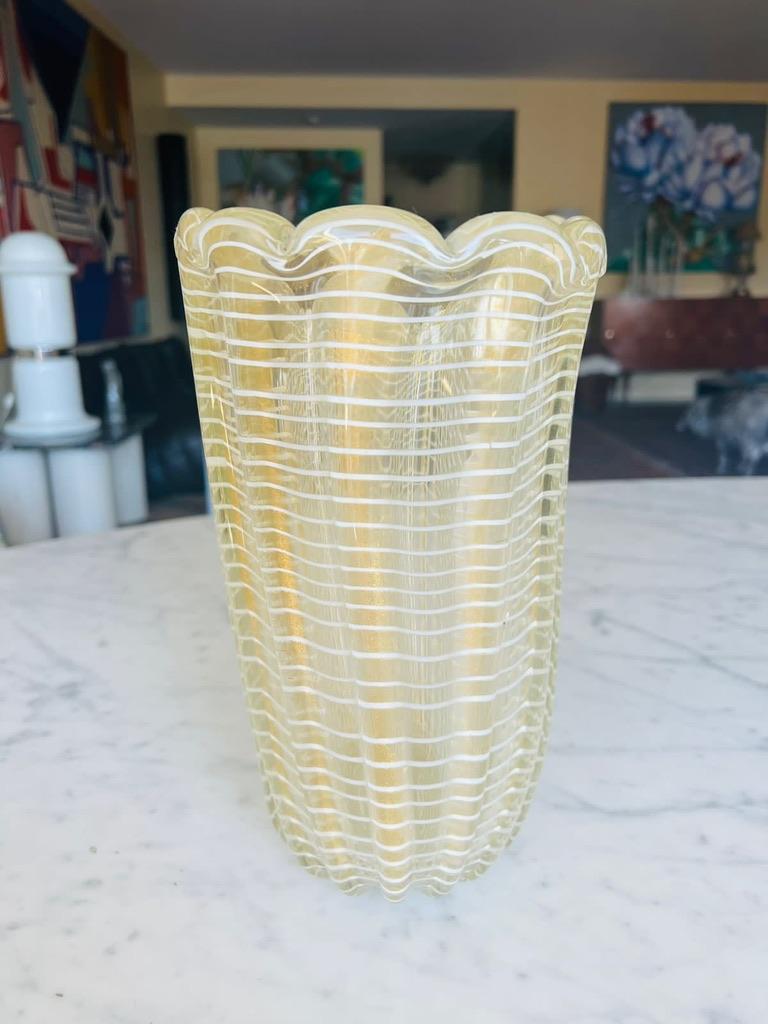 Mid-Century Modern Grand vase en verre de Murano 
