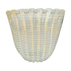 Gran jarrón Barovier&Toso de cristal de Murano "Zebrato oro" circa 1950