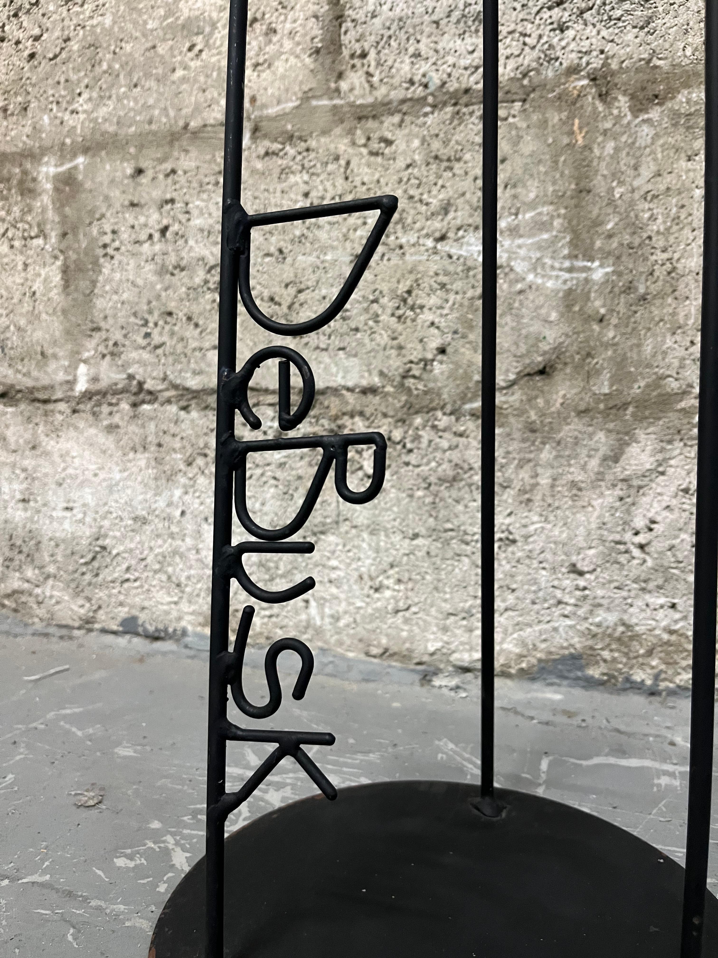 Large Barrett DeBusk Postmodern Iron Sculpture / Valet Stand. Circa 1990s.  For Sale 8