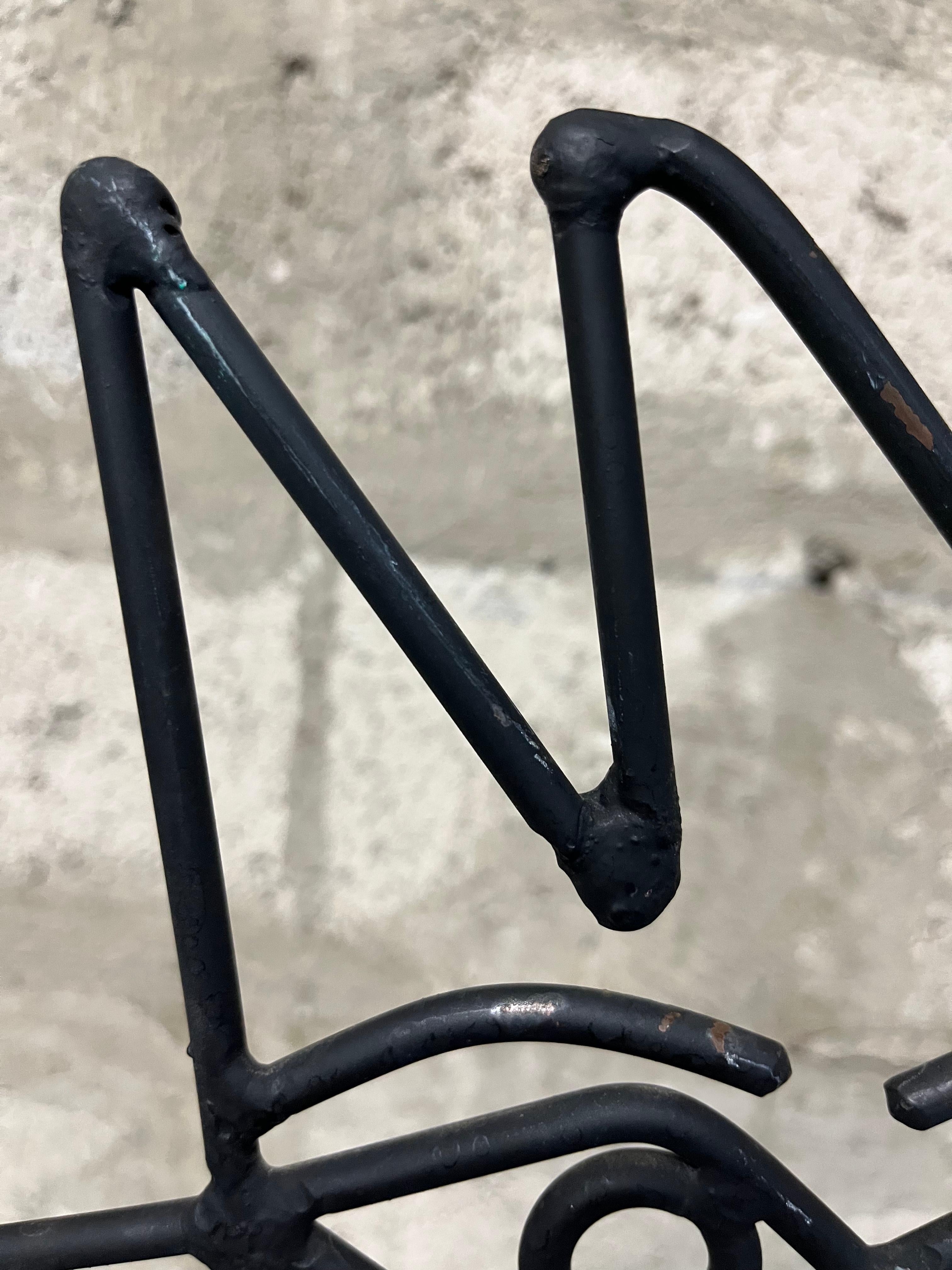 Large Barrett DeBusk Postmodern Iron Sculpture / Valet Stand. Circa 1990s.  For Sale 10