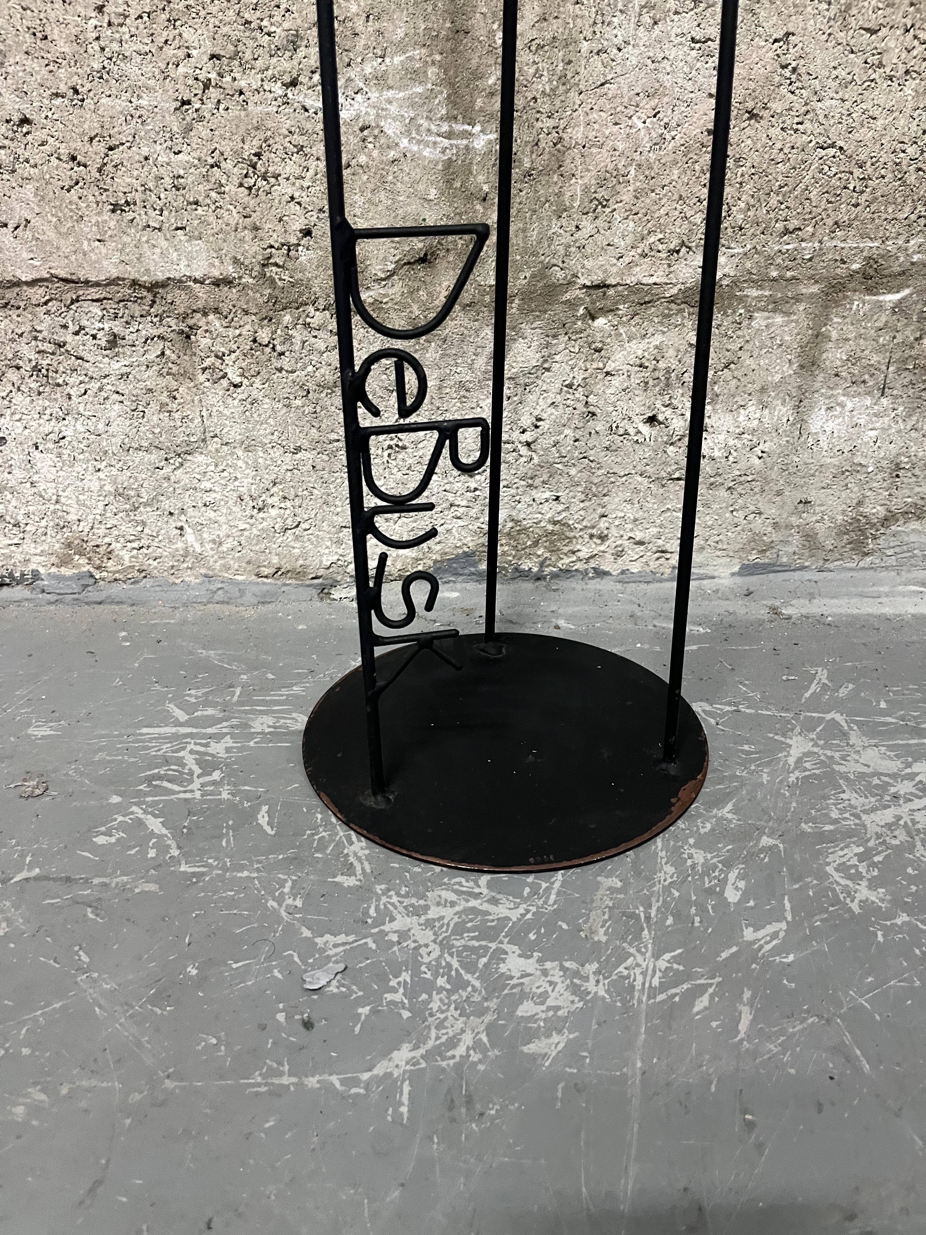 Post-Modern Large Barrett DeBusk Postmodern Iron Sculpture / Valet Stand. Circa 1990s.  For Sale