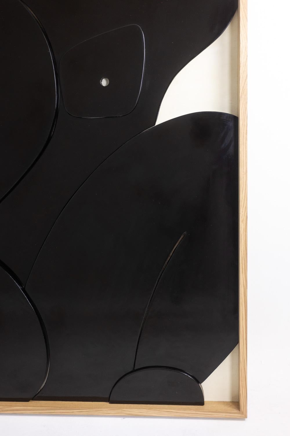 Große Flachrelief-Tafel Oh! Sortez du cadre!. Zeitgenössisch. (Holz) im Angebot