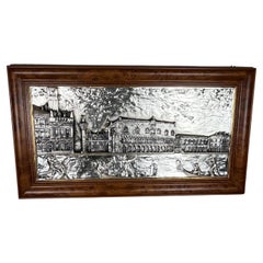 Großes Basrelief Piazza San Marco ( Venedig) cm 115 x cm 64, 1000 Silber, 1980er Jahre