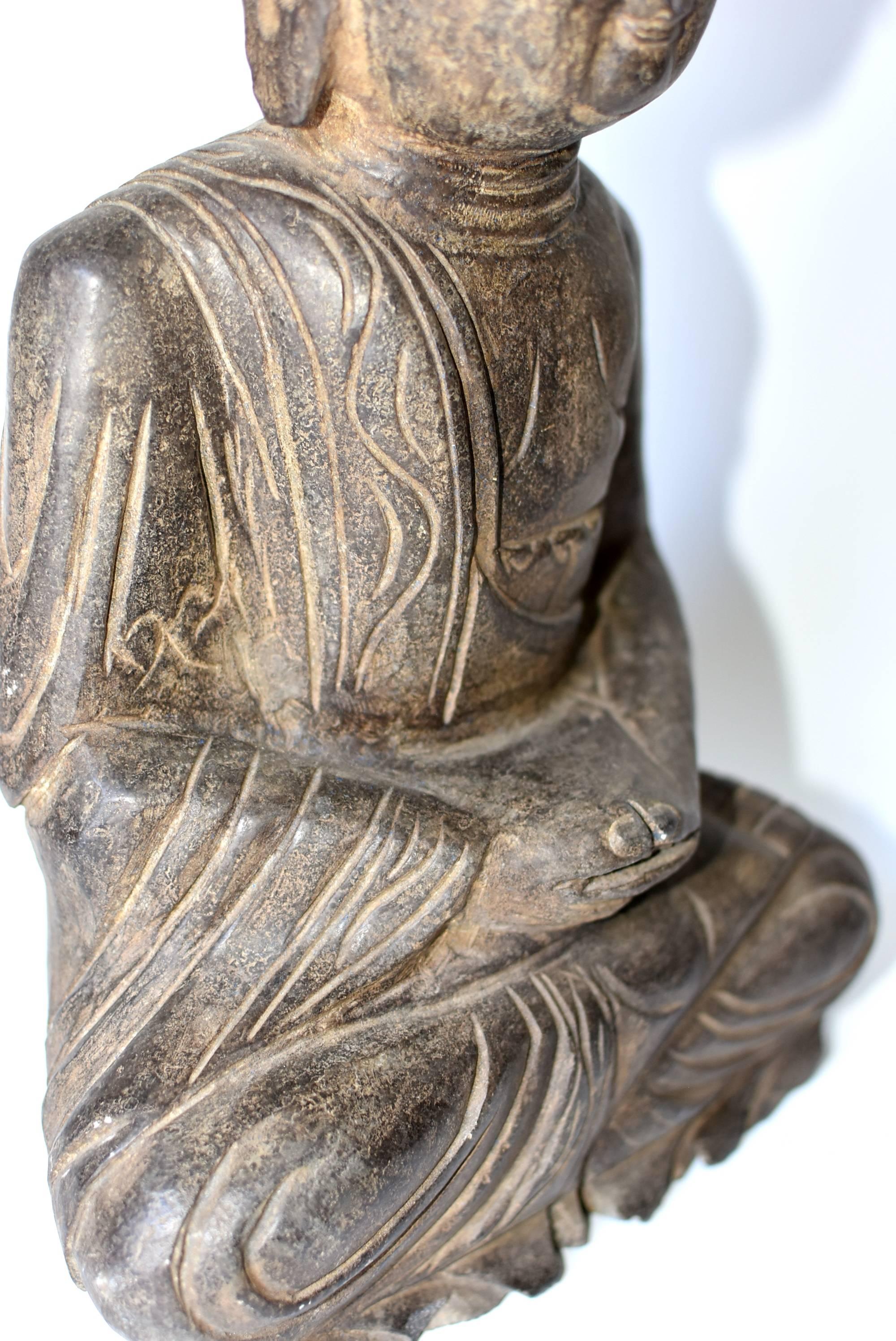Large Basalt Stone Buddha Statue 7