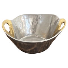 Large Basket Bowl A016 Solid Cast Brass Aluminum Handmade Spain