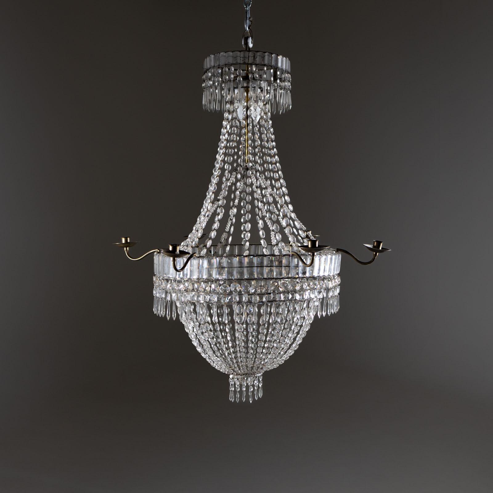 Large Basket Chandelier, 1st Third 19th century For Sale 1