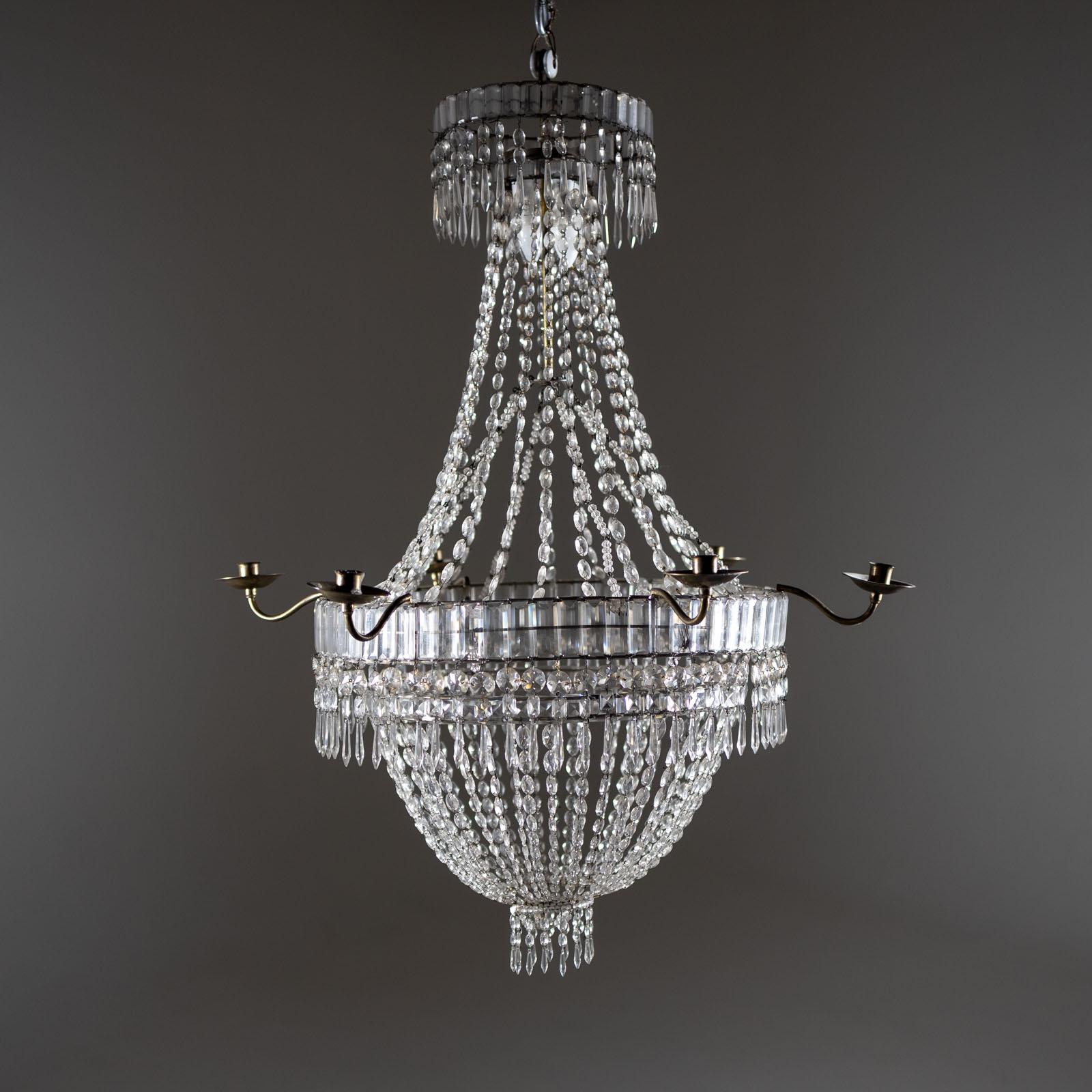 Large Basket Chandelier, 1st Third 19th century For Sale 2