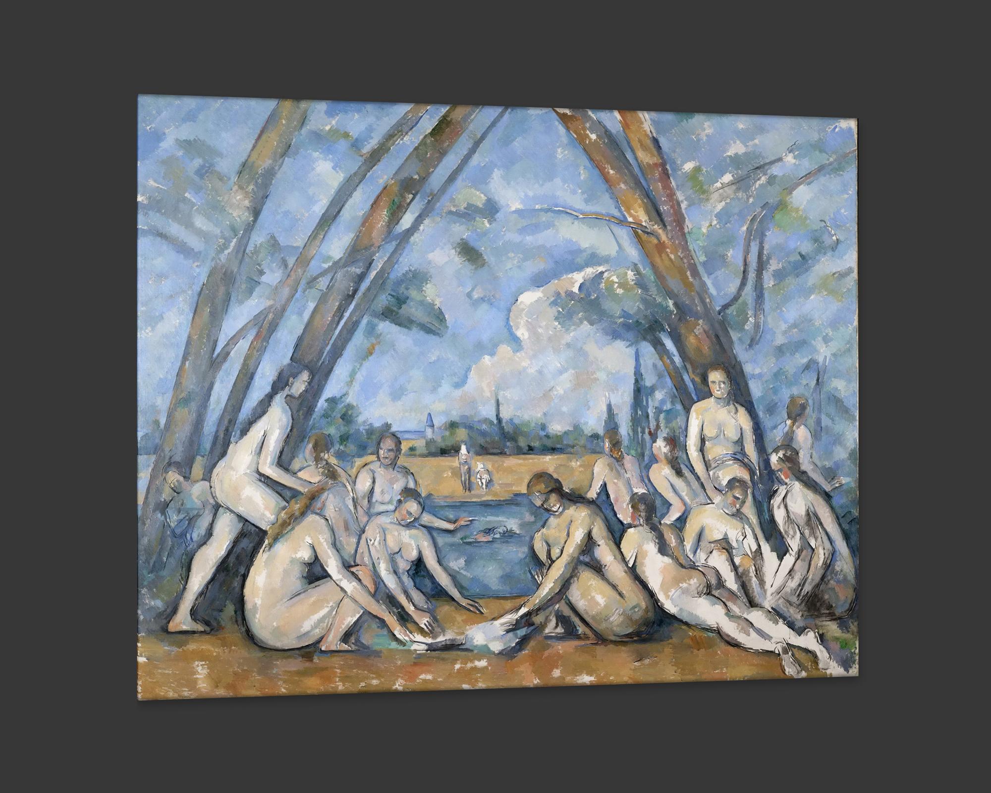French Large Bathers, after Expressionist Oil Painting Paul Cézanne For Sale