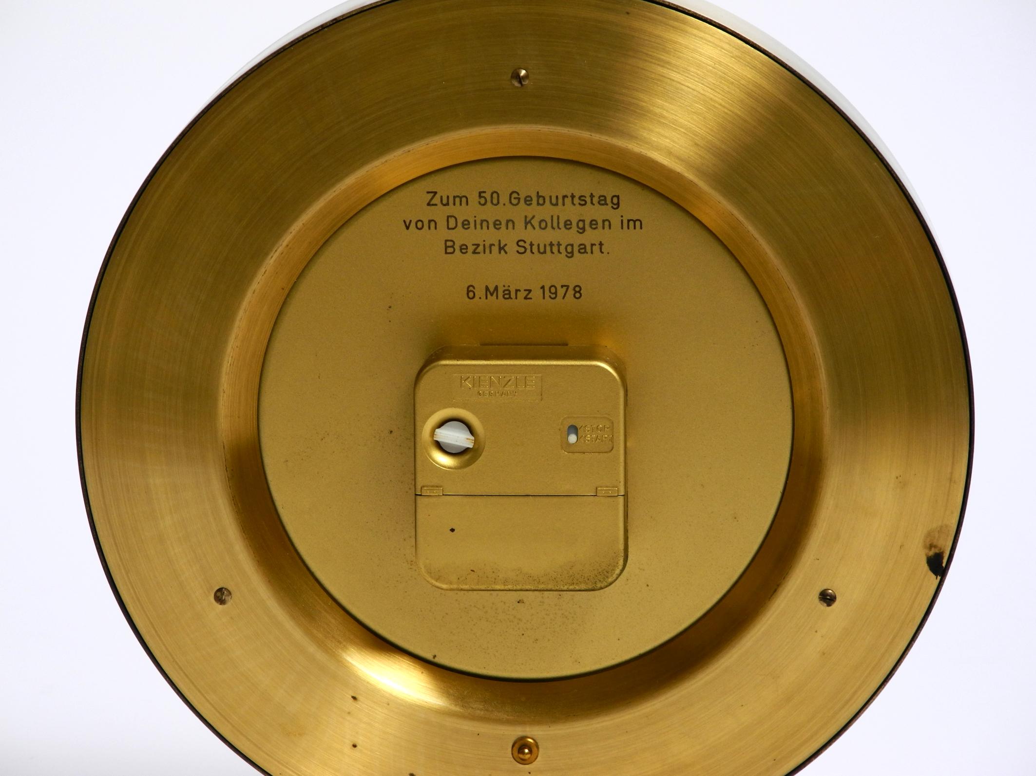 Large battery-operated brass world clock Heinrich Möller for Kienzle from 1978 For Sale 3