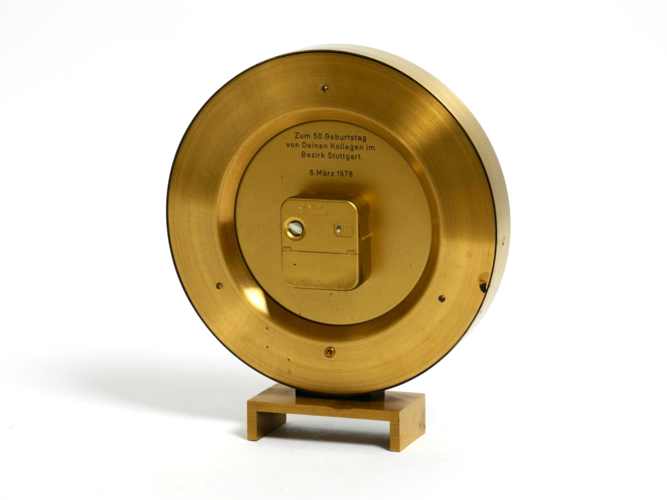 Large battery-operated brass world clock Heinrich Möller for Kienzle from 1978 For Sale 4