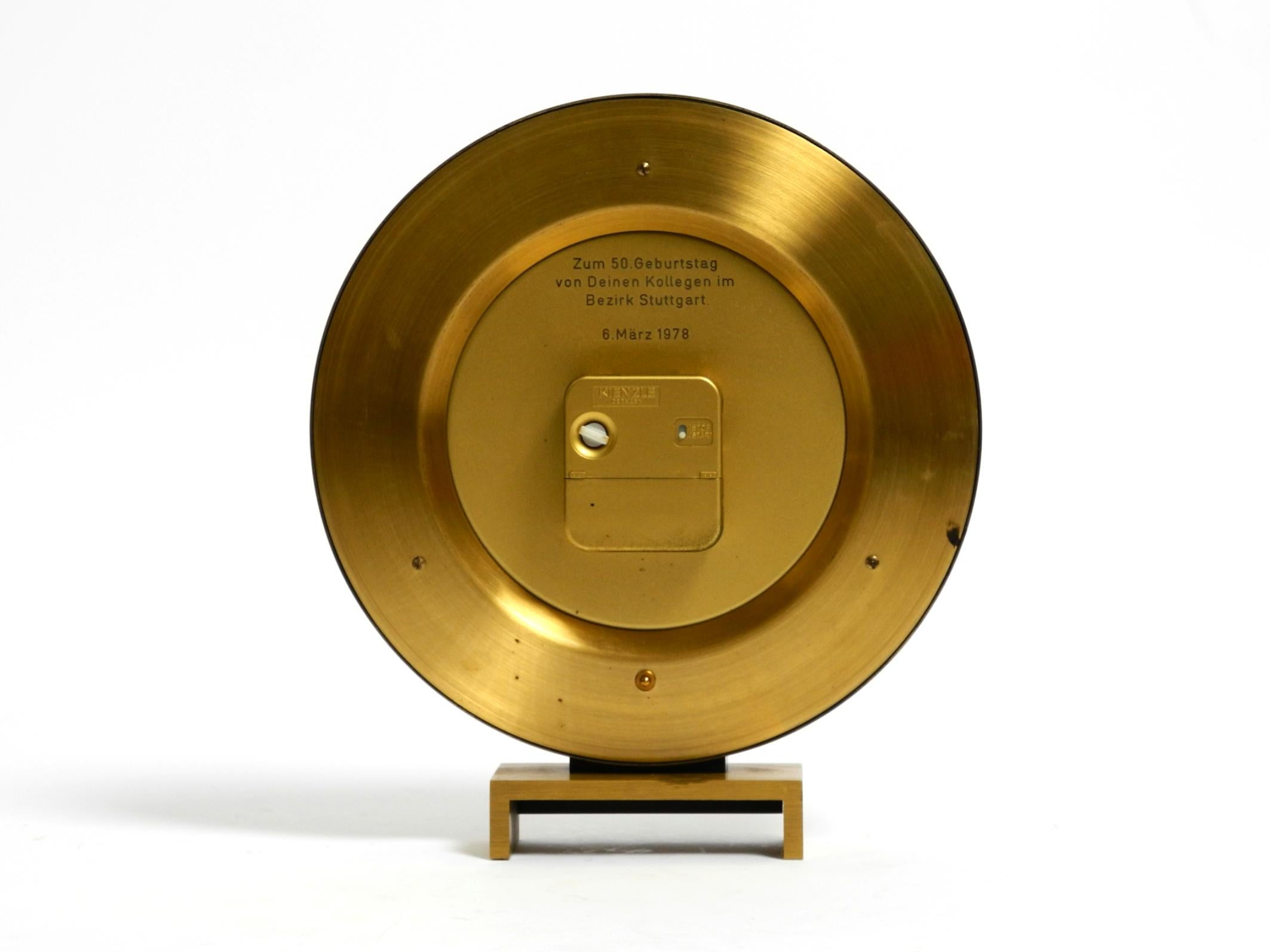 Large battery-operated brass world clock Heinrich Möller for Kienzle from 1978 For Sale 5