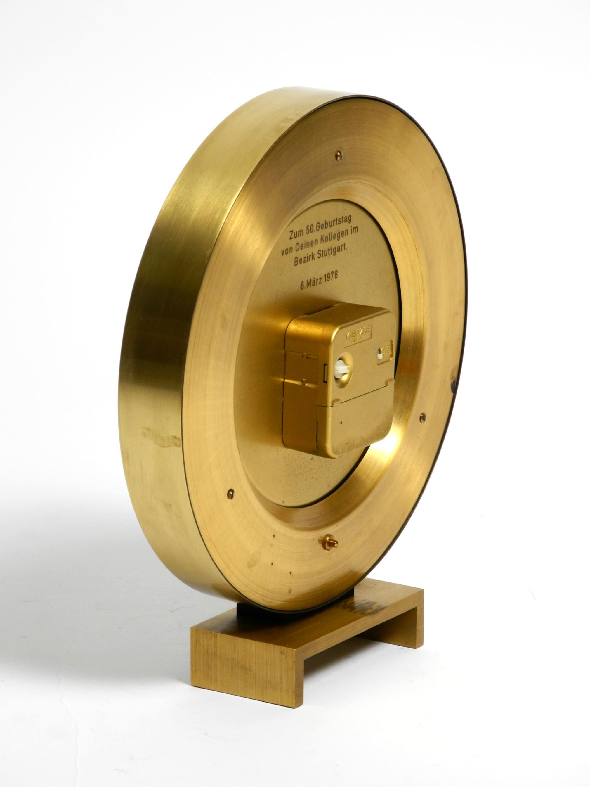Large battery-operated brass world clock Heinrich Möller for Kienzle from 1978 For Sale 2