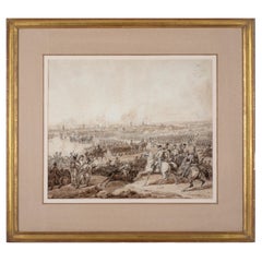 Large Battlefield Drawing Attributed to Hippolyte Bellange (French, 1800-1866)