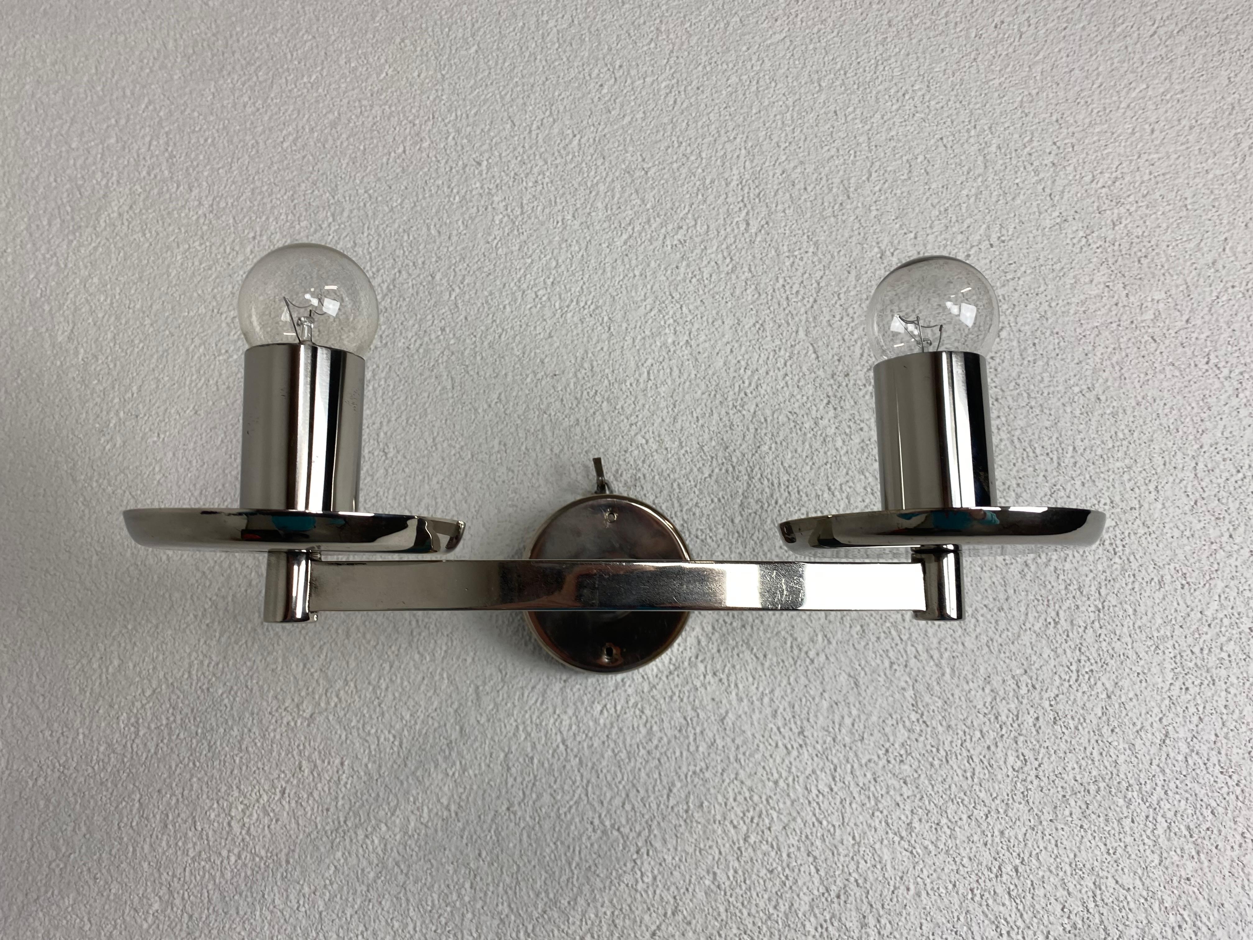 Large Bauhaus Chadelier with Two Wall Lamps For Sale 8
