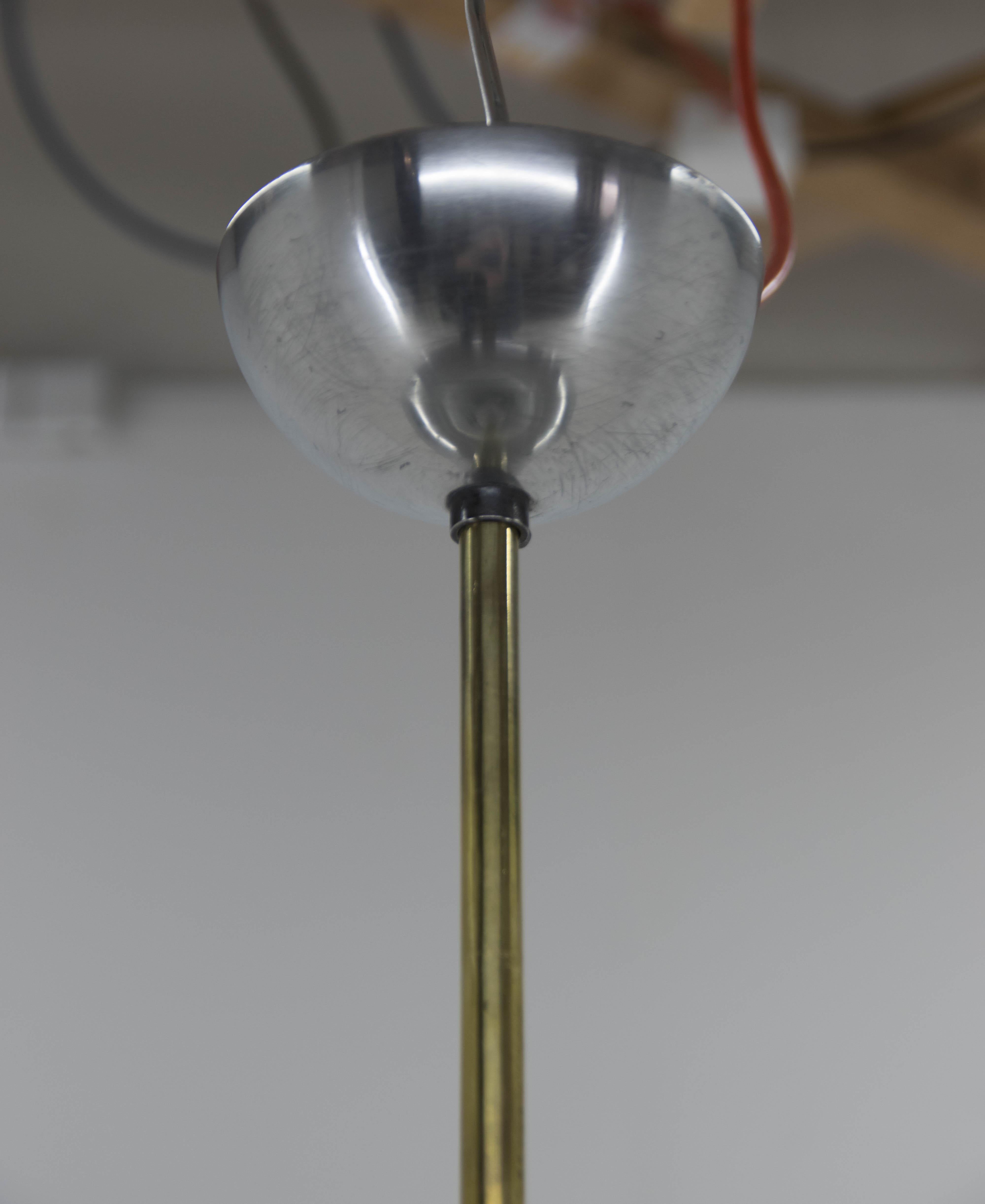 Large Bauhaus Chandelier by IAS, 1920s, Restored 4