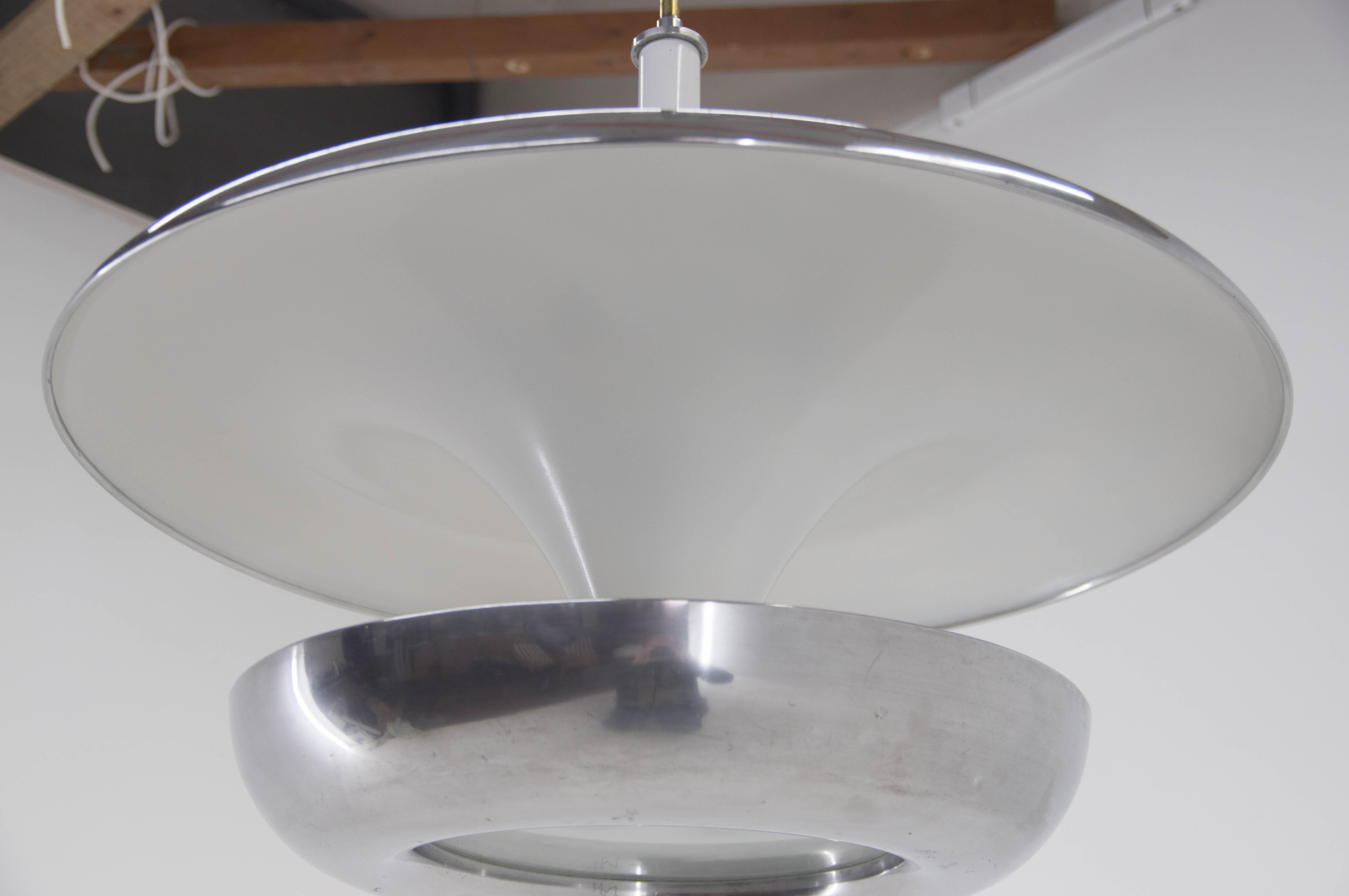 Large Bauhaus Chandelier by IAS, 1920s, Restored 5