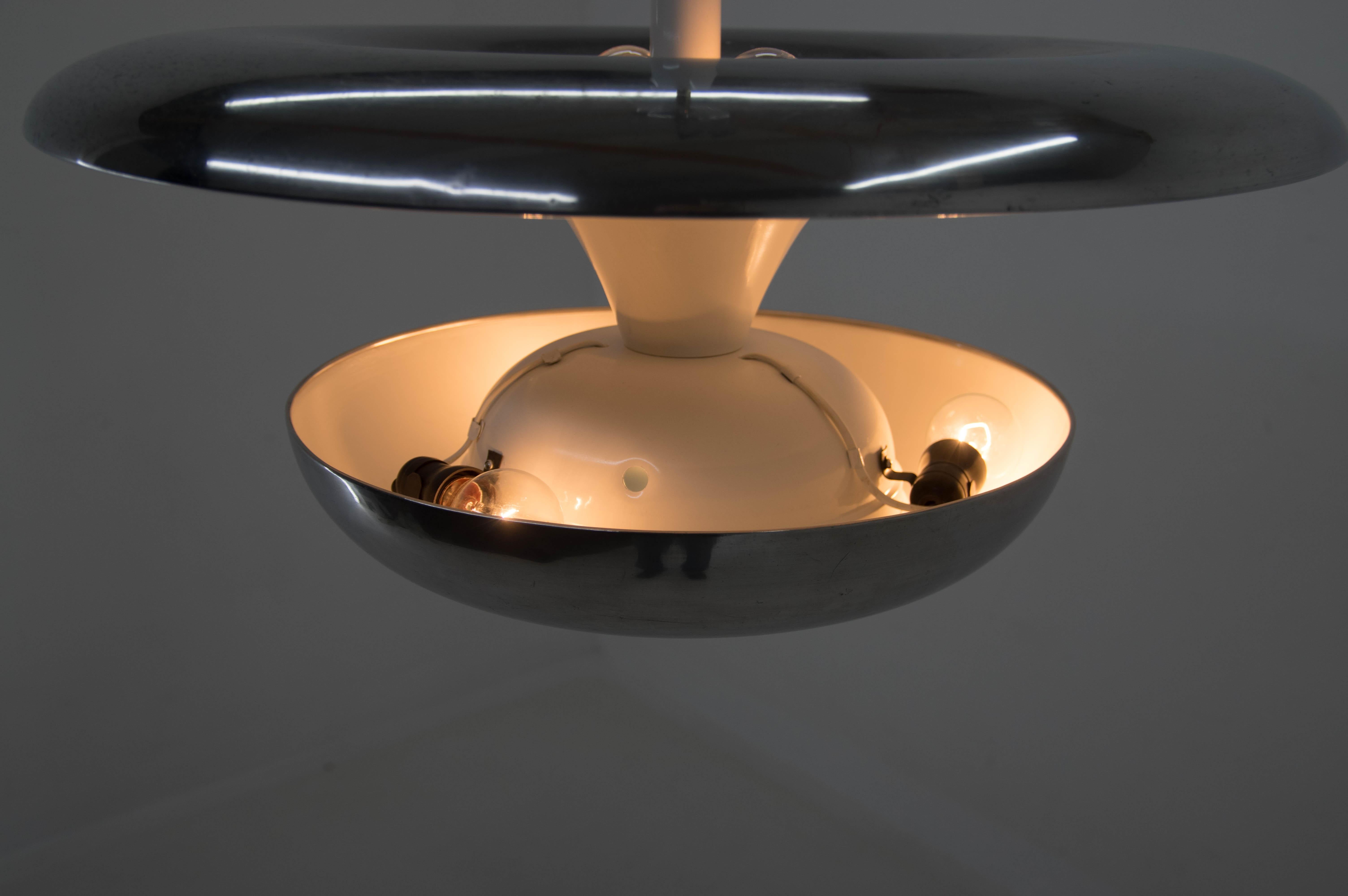 Early 20th Century Large Bauhaus Chandelier by IAS, 1920s, Restored