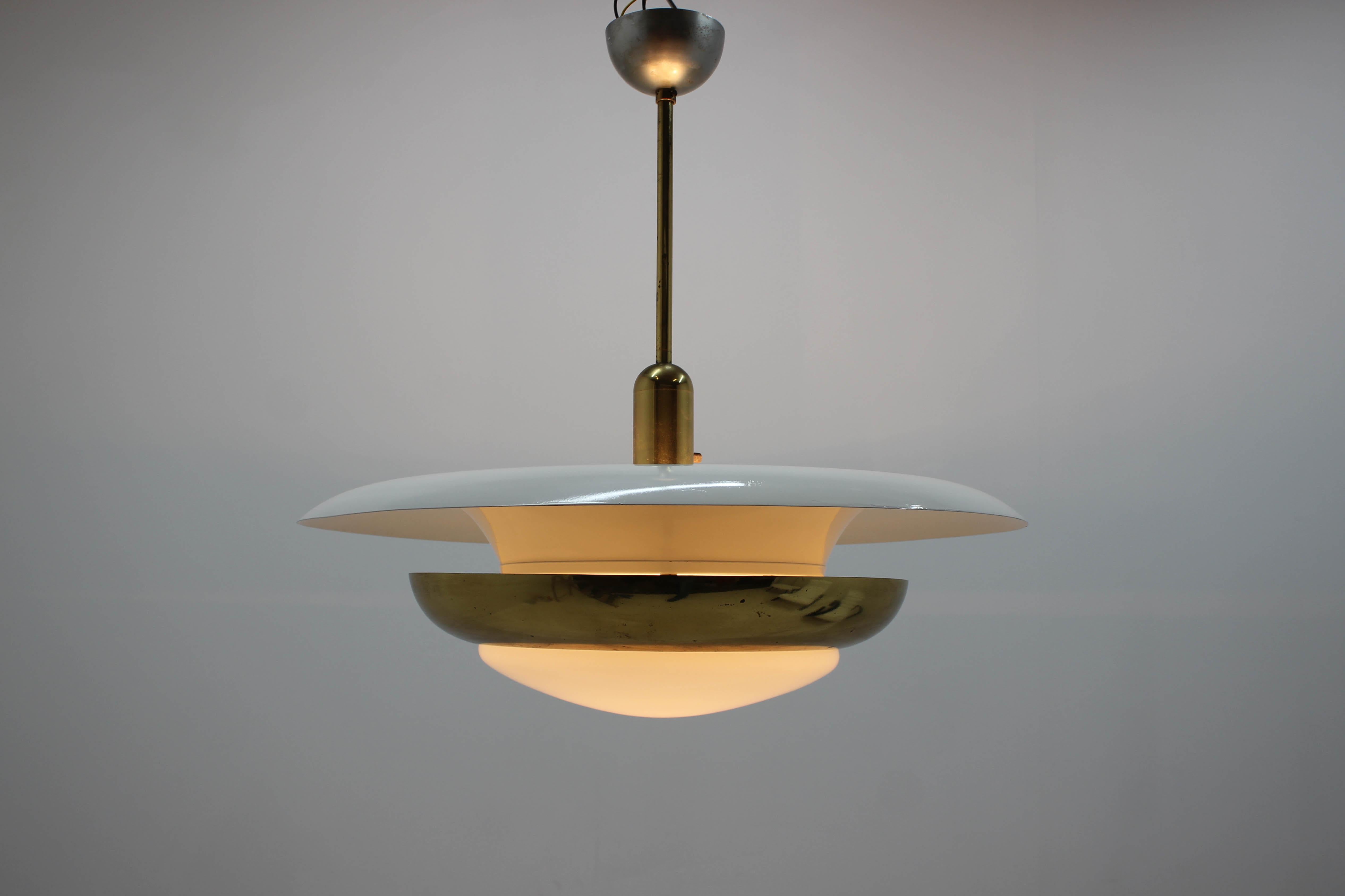 Large Bauhaus Chandelier with Adjustable Central Bulb and Two Indirect Lights 4