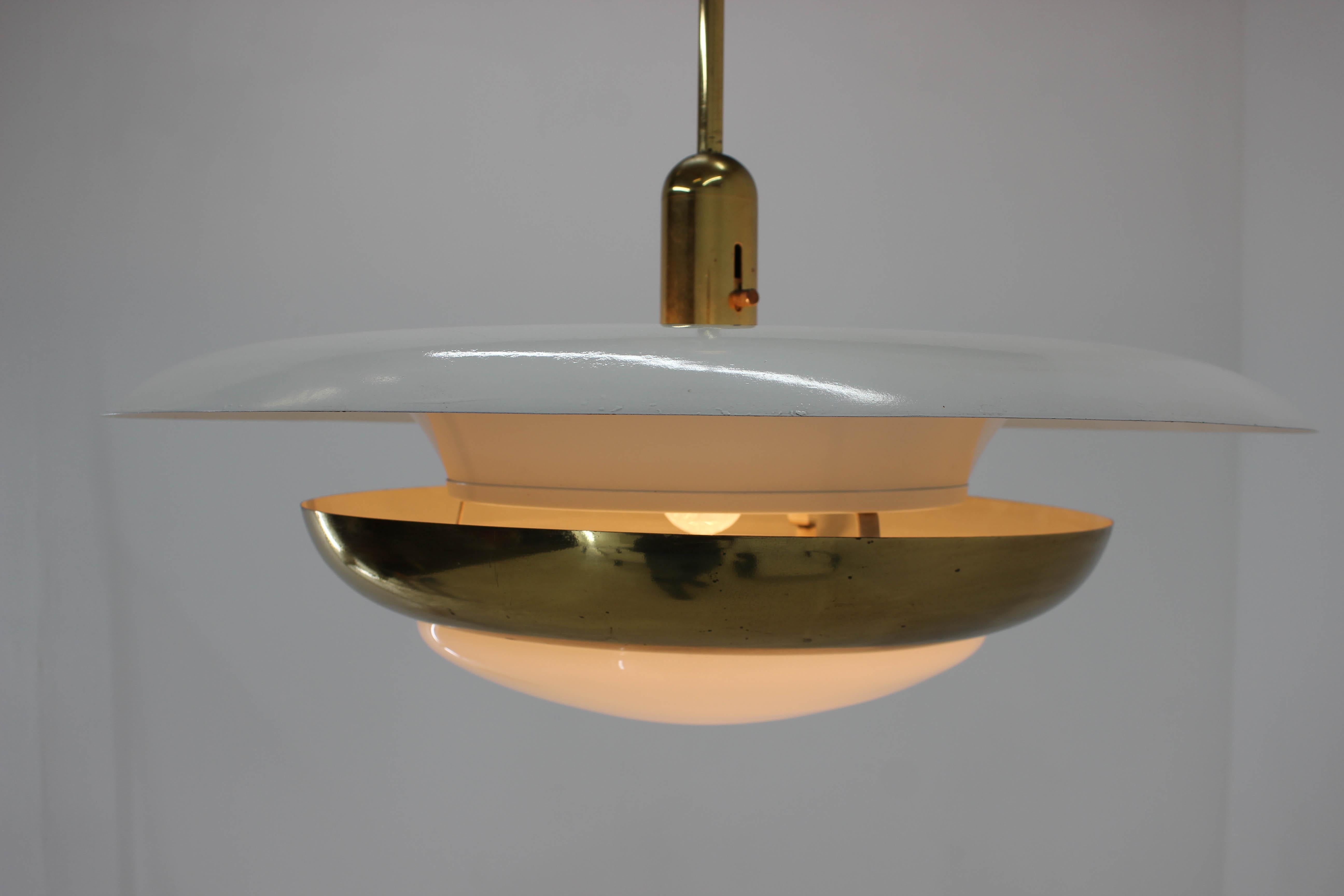 Large Bauhaus Chandelier with Adjustable Central Bulb and Two Indirect Lights 6