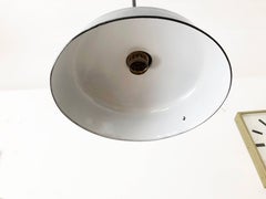 Large Bauhaus Industrial Enamel Lamp by Siemens