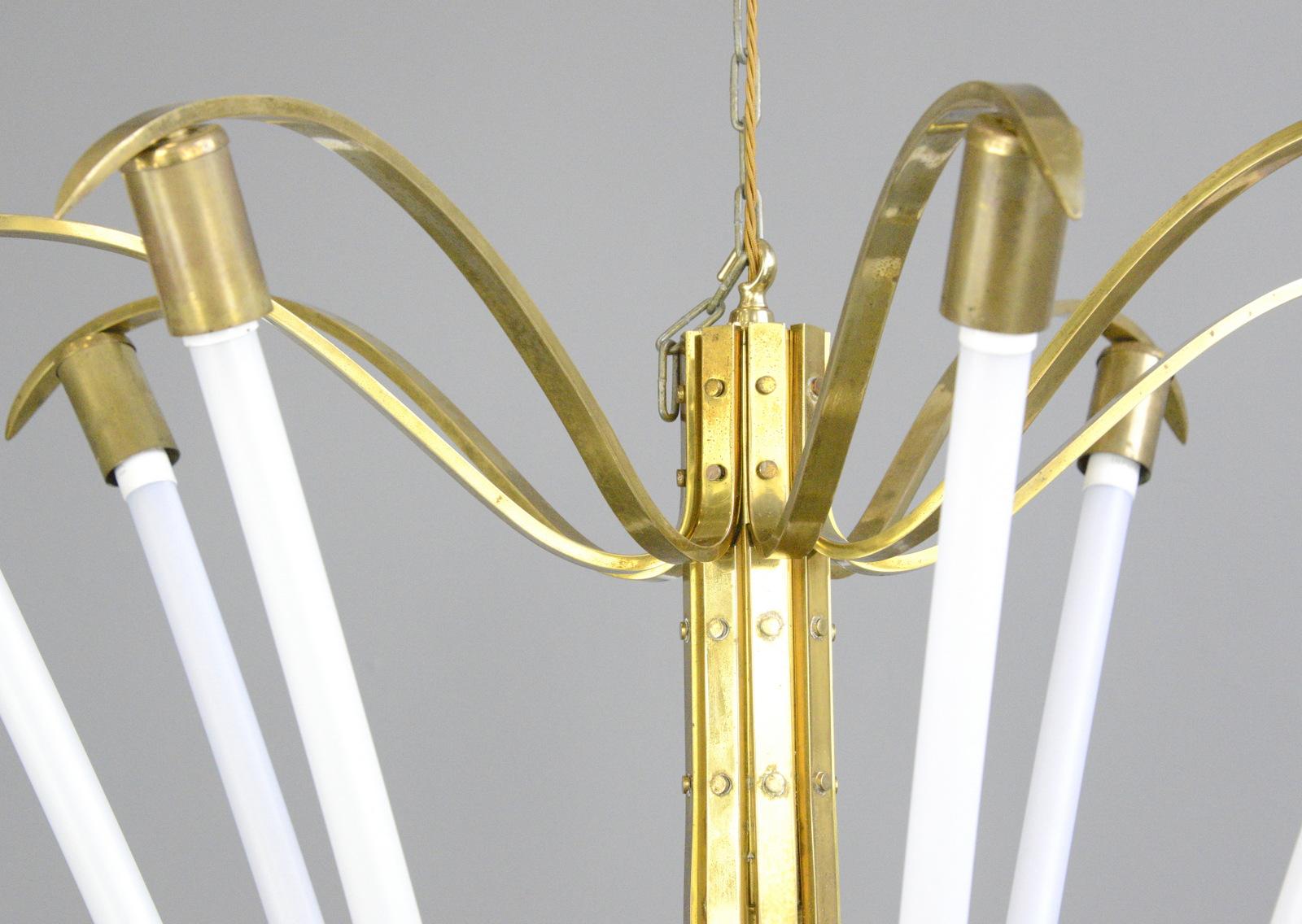 German Large Bauhaus Lobby Chandelier, circa 1930s