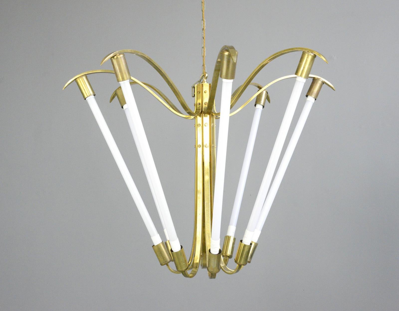 Large Bauhaus Lobby Chandelier, circa 1930s 2