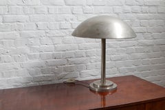Large Bauhaus Nickel plated table lamp, 1920s