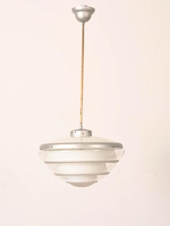 Large Bauhaus Opaline Glass Pendant by Karl Gustaf Lindesvärd
