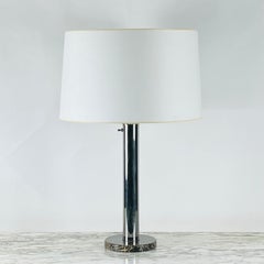 Large Bauhaus or Art Deco Style Chrome and Marble Table or Desk Lamp