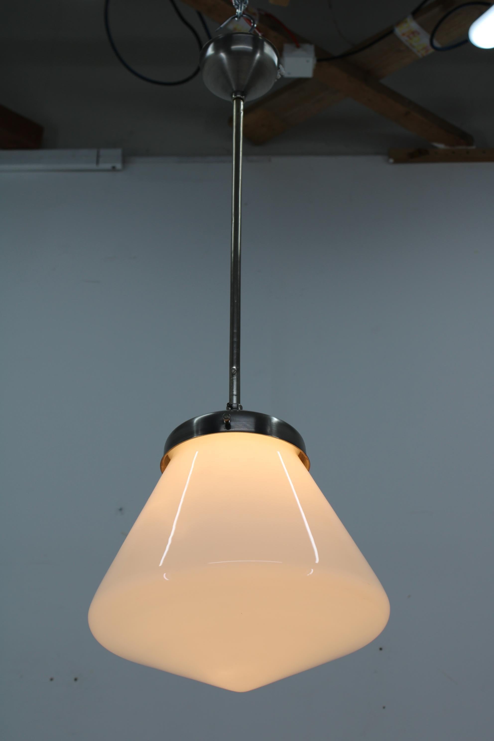 Mid-20th Century Large Bauhaus Pendant Attributed to Marianne Brandt, 1930s For Sale