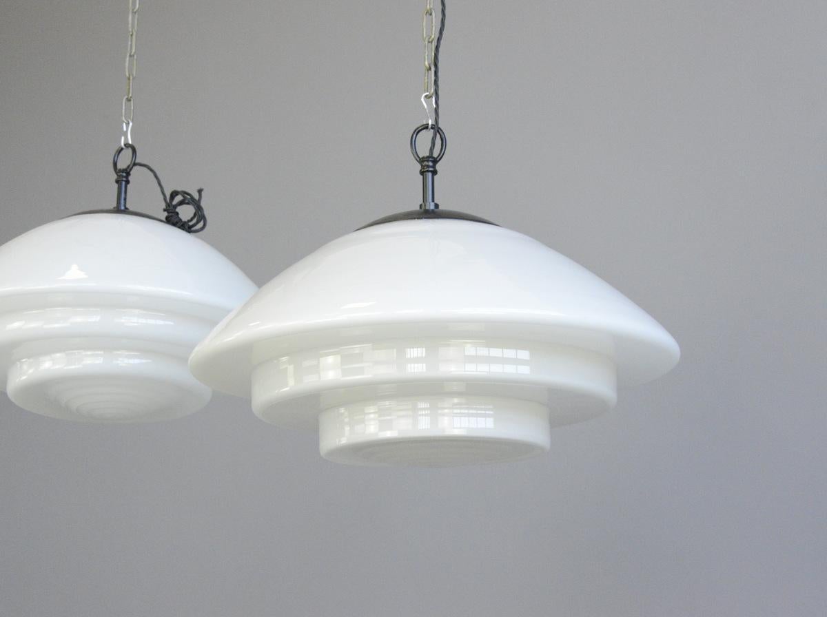 Mid-20th Century Large Bauhaus Pendant Lights by Mithras, circa 1930s