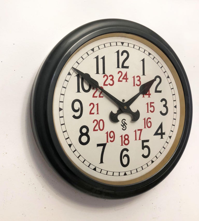 Large Bauhaus Siemens Industrial, Factory, Wall Clock at