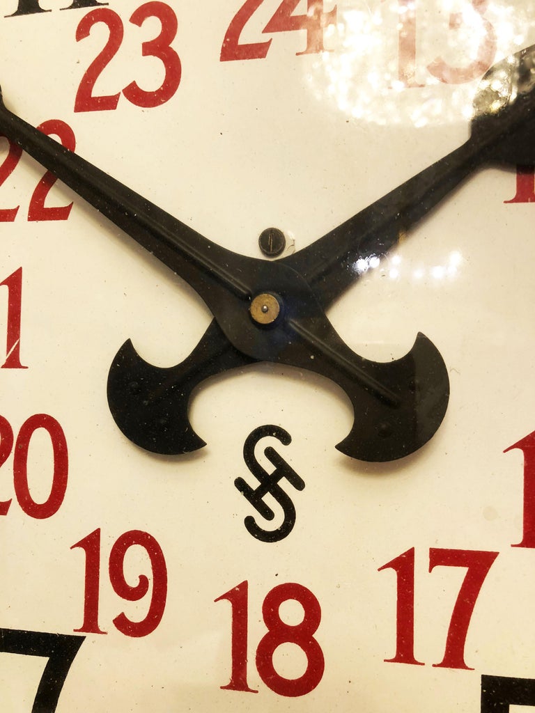 Large Bauhaus Siemens Industrial, Factory, Wall Clock at