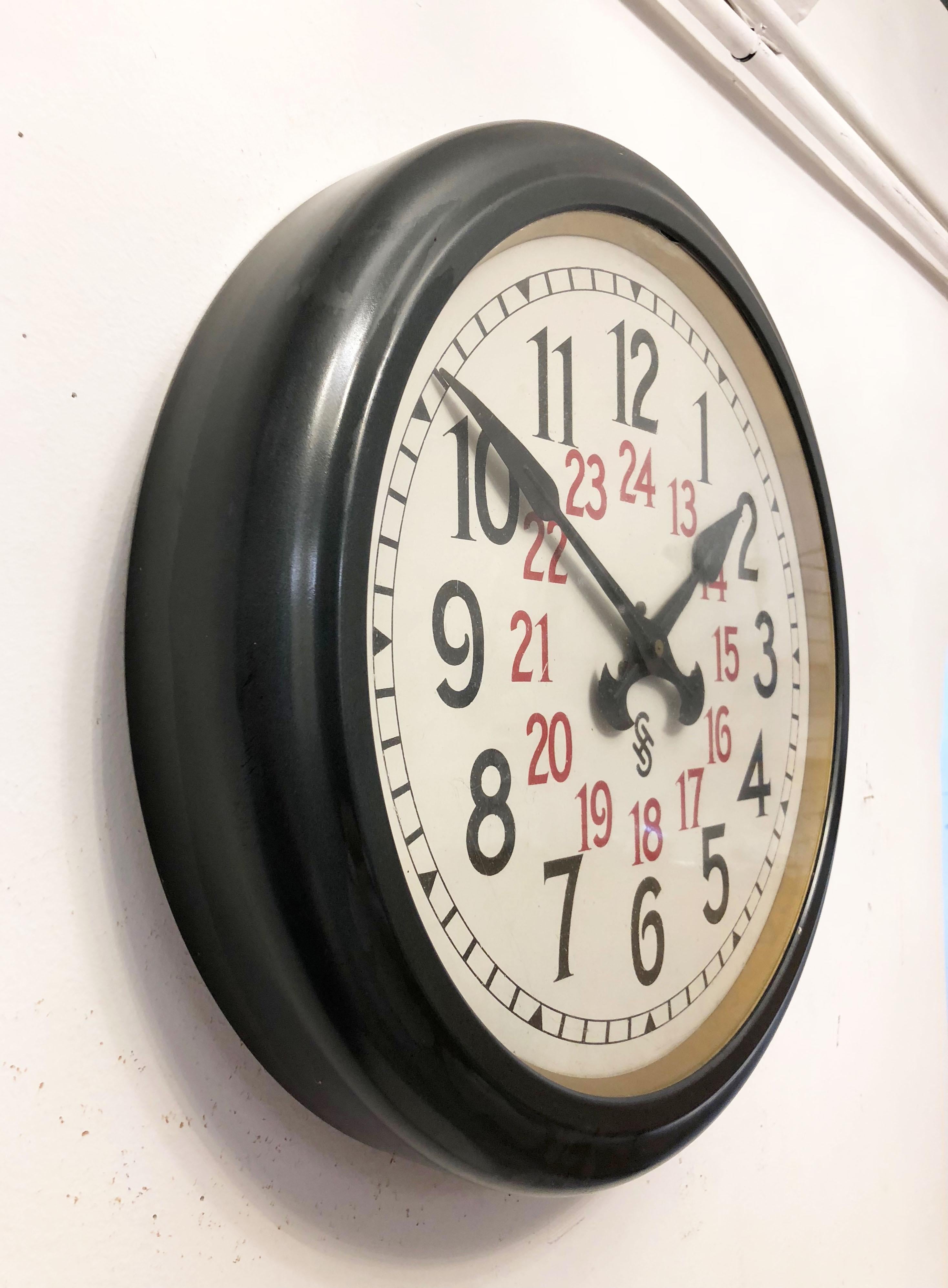 German Large Bauhaus Siemens Industrial, Factory, Workshop Wall Clock
