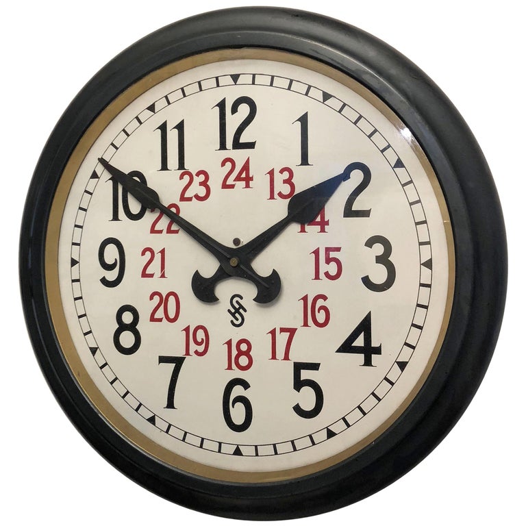 Large Bauhaus Siemens Industrial, Factory, Wall Clock at