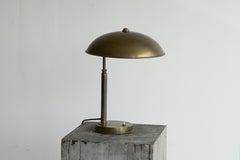 Large Bauhaus Style Table Lamp in Patinated Brass 1930s