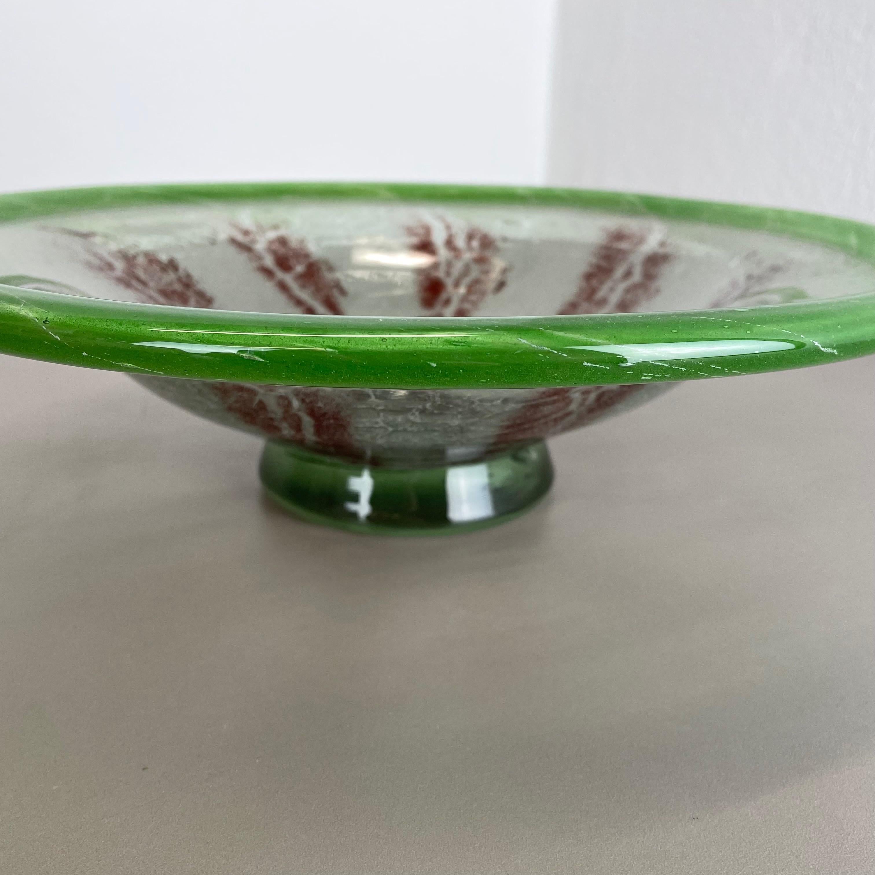Large Baushaus Art Deco Glass Bowl by Karl Wiedmann for WMF Ikora, Germany 1930s For Sale 9