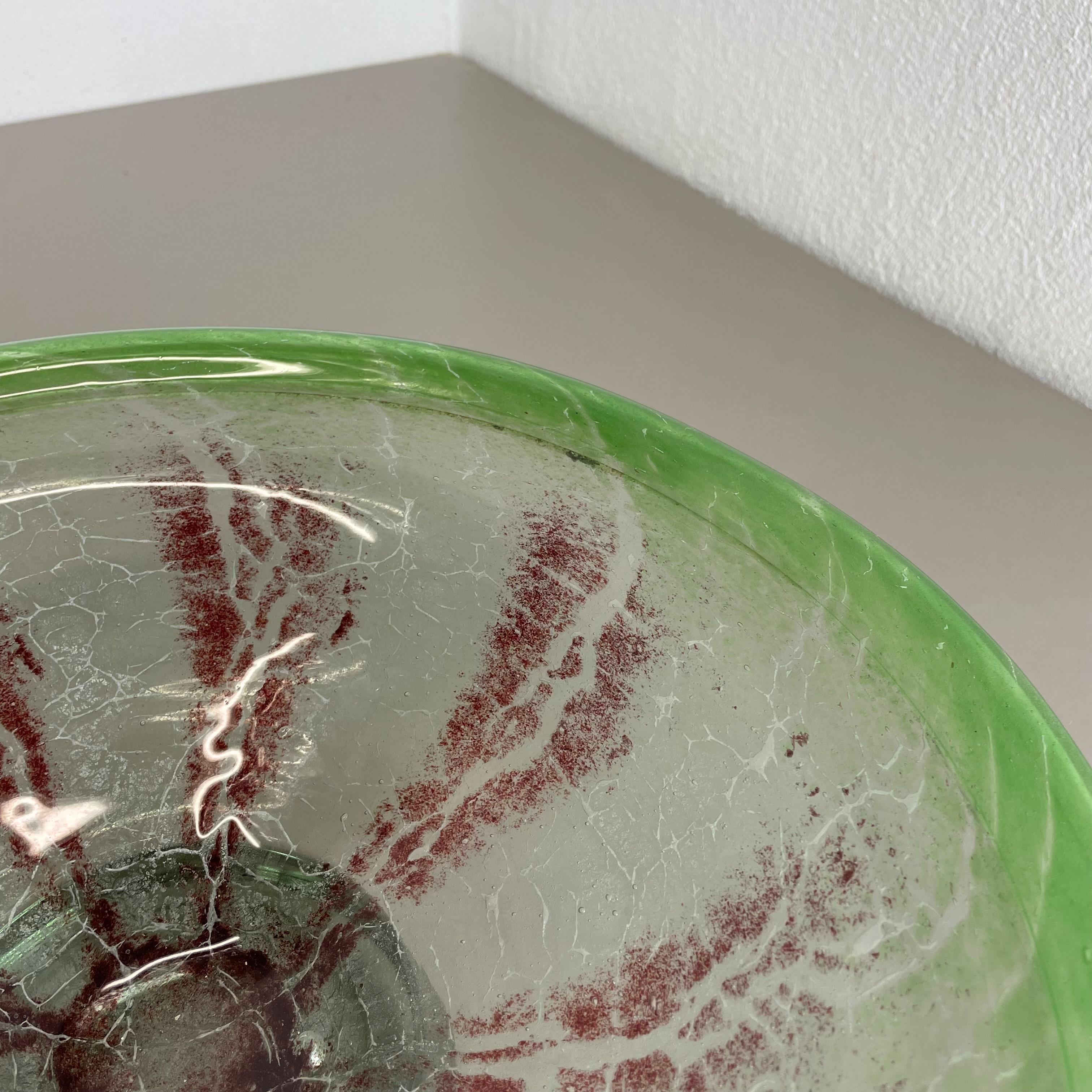 Large Baushaus Art Deco Glass Bowl by Karl Wiedmann for WMF Ikora, Germany 1930s For Sale 3