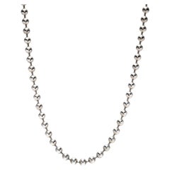 Collier de chaînes de perles de grande taille, argent sterling, perles en argent