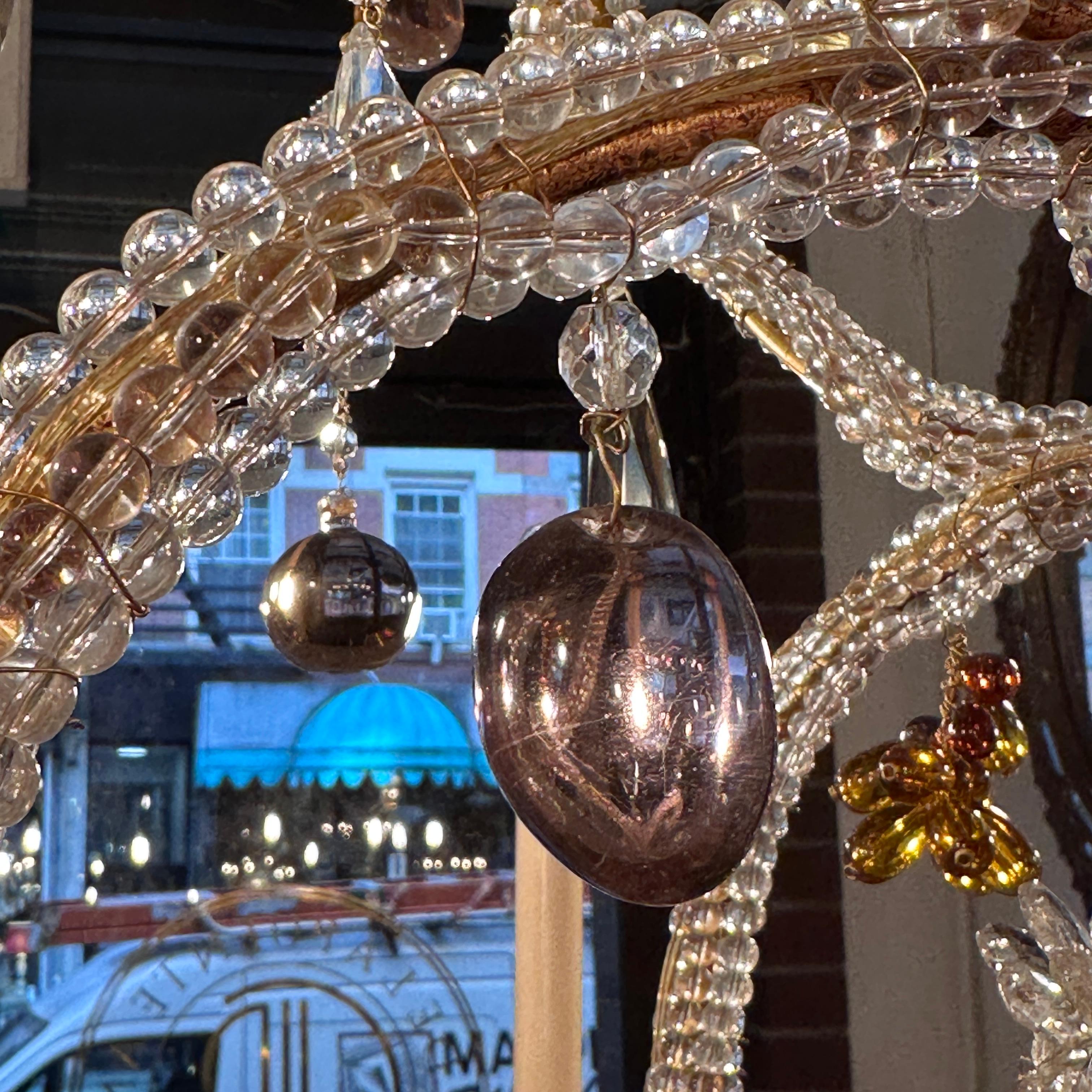 Large Beaded Rock Crystal Crystal Chandelier For Sale 4