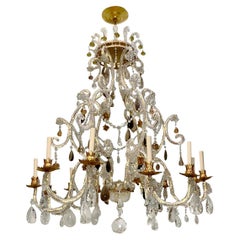 Large Beaded Rock Crystal Crystal Chandelier