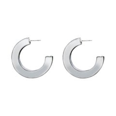 Large Beam Hoop Earrings - 935 Silver