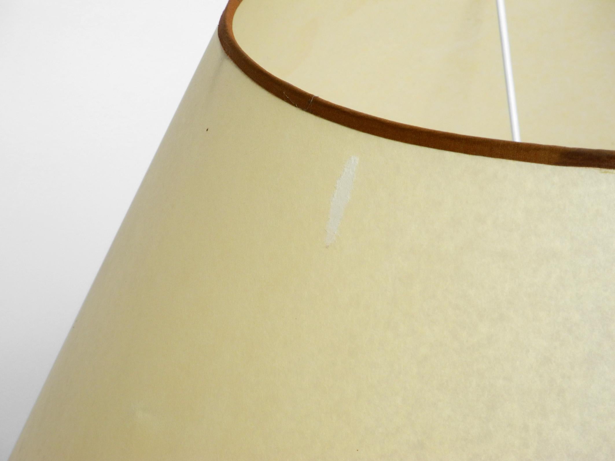Large beautiful 1970s Italian bamboo table lamp with large oiled paper shade For Sale 4