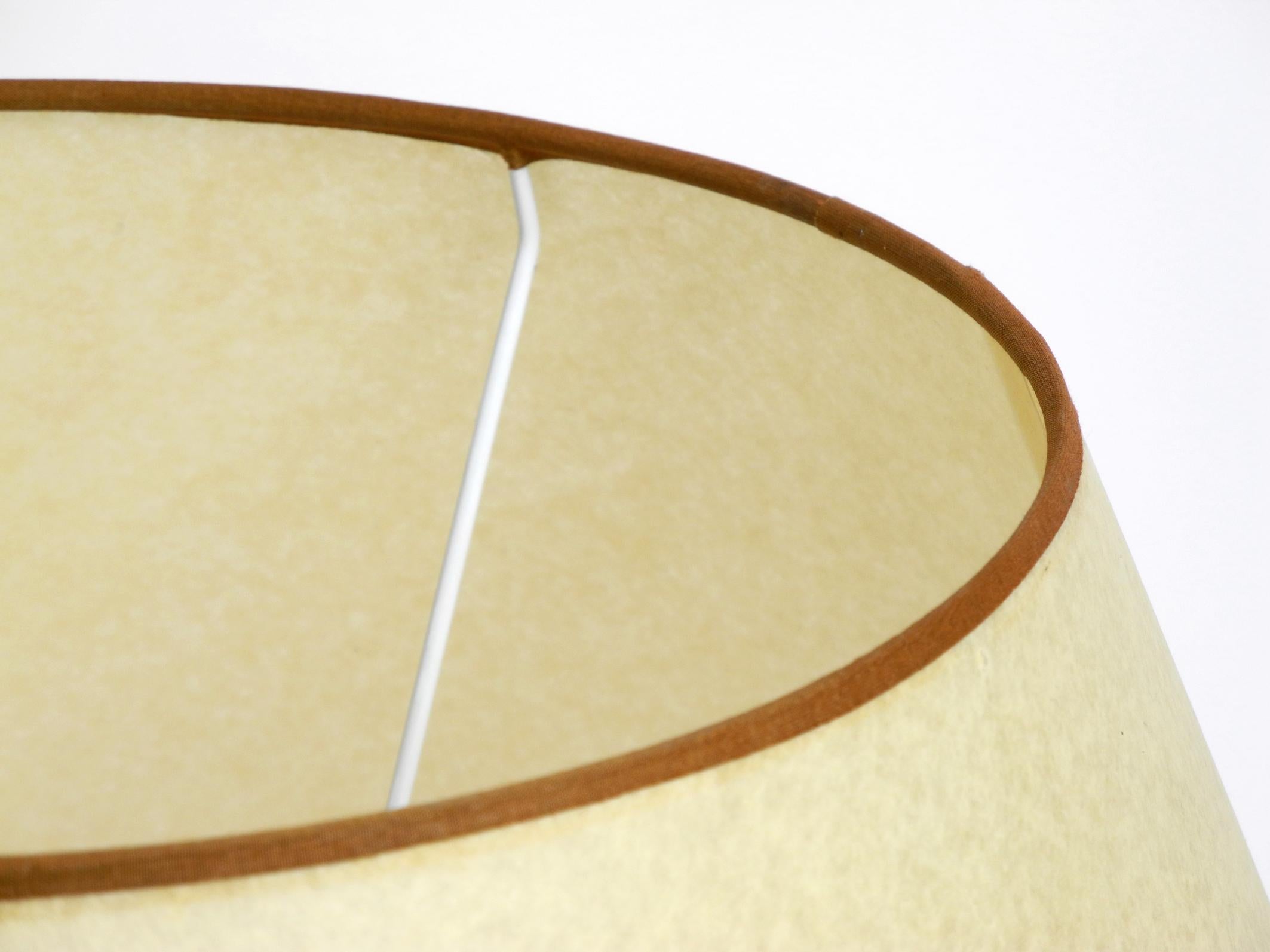 Large beautiful 1970s Italian bamboo table lamp with large oiled paper shade For Sale 5