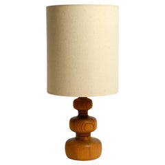 Grande lampe de table des années 70 en pin par Yngve Ekström pour Lystella Suède