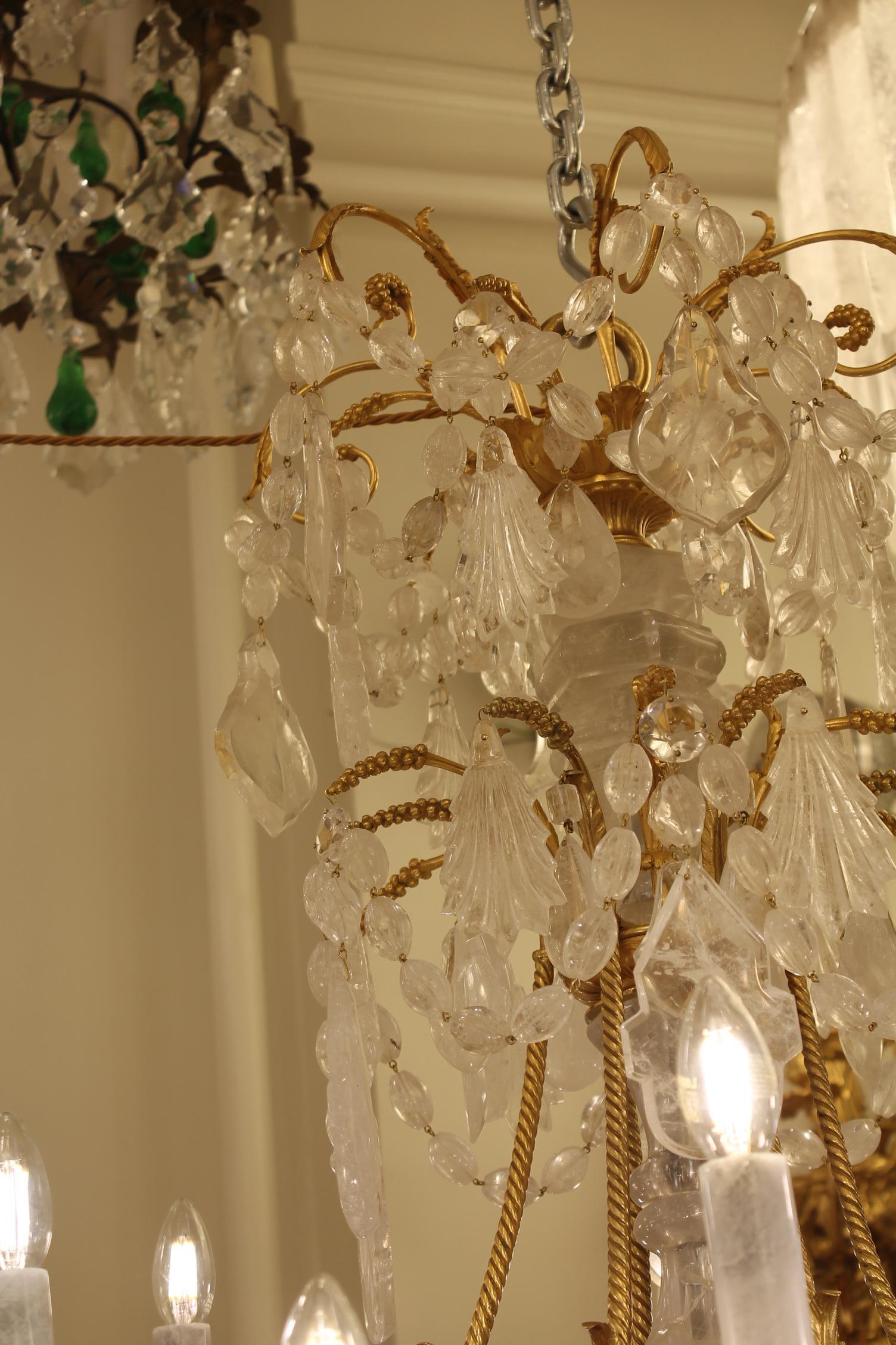 Großer wunderschöner französischer Baccarat-Kronleuchter aus Bronze und Bergkristall mit 36 Lichtern im Angebot 4