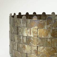 Large, Beautifully Crafted Italian 1970s Intertwined Nickel Metal Planter