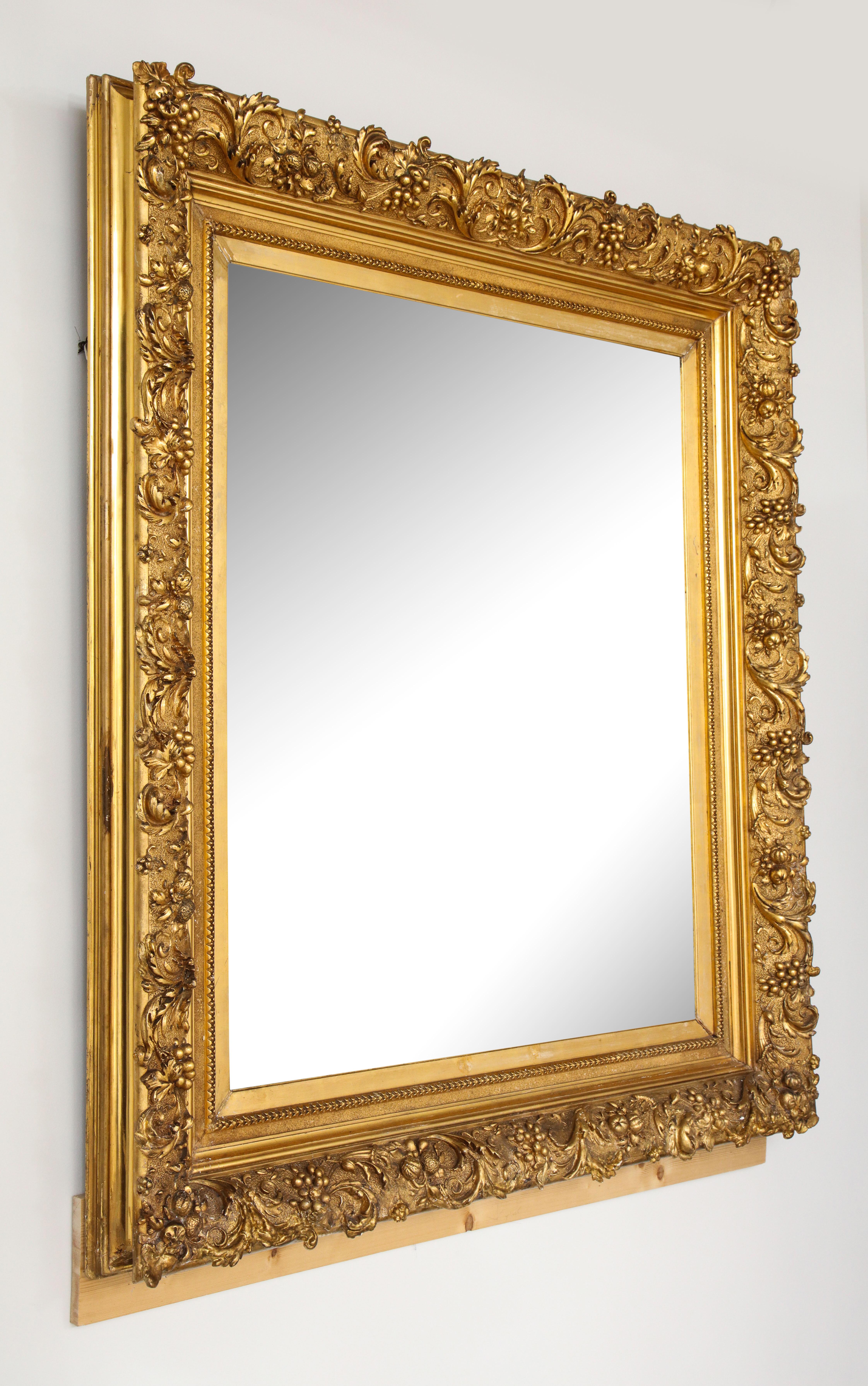 Large Beautifully Detailed Giltwood Mirror For Sale 6