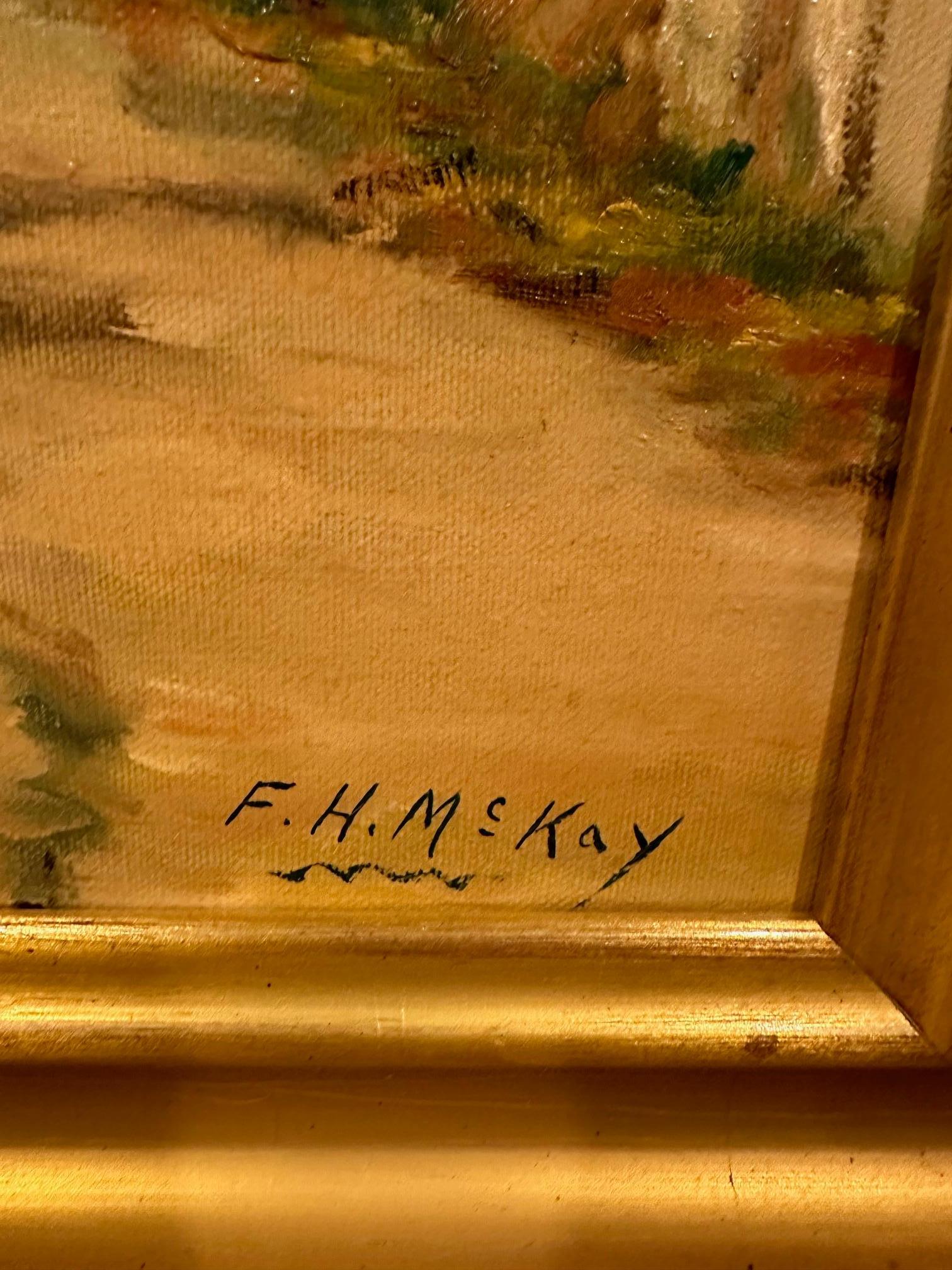 Grand paysage magnifiquement rendu par Frances McKay en vente 5