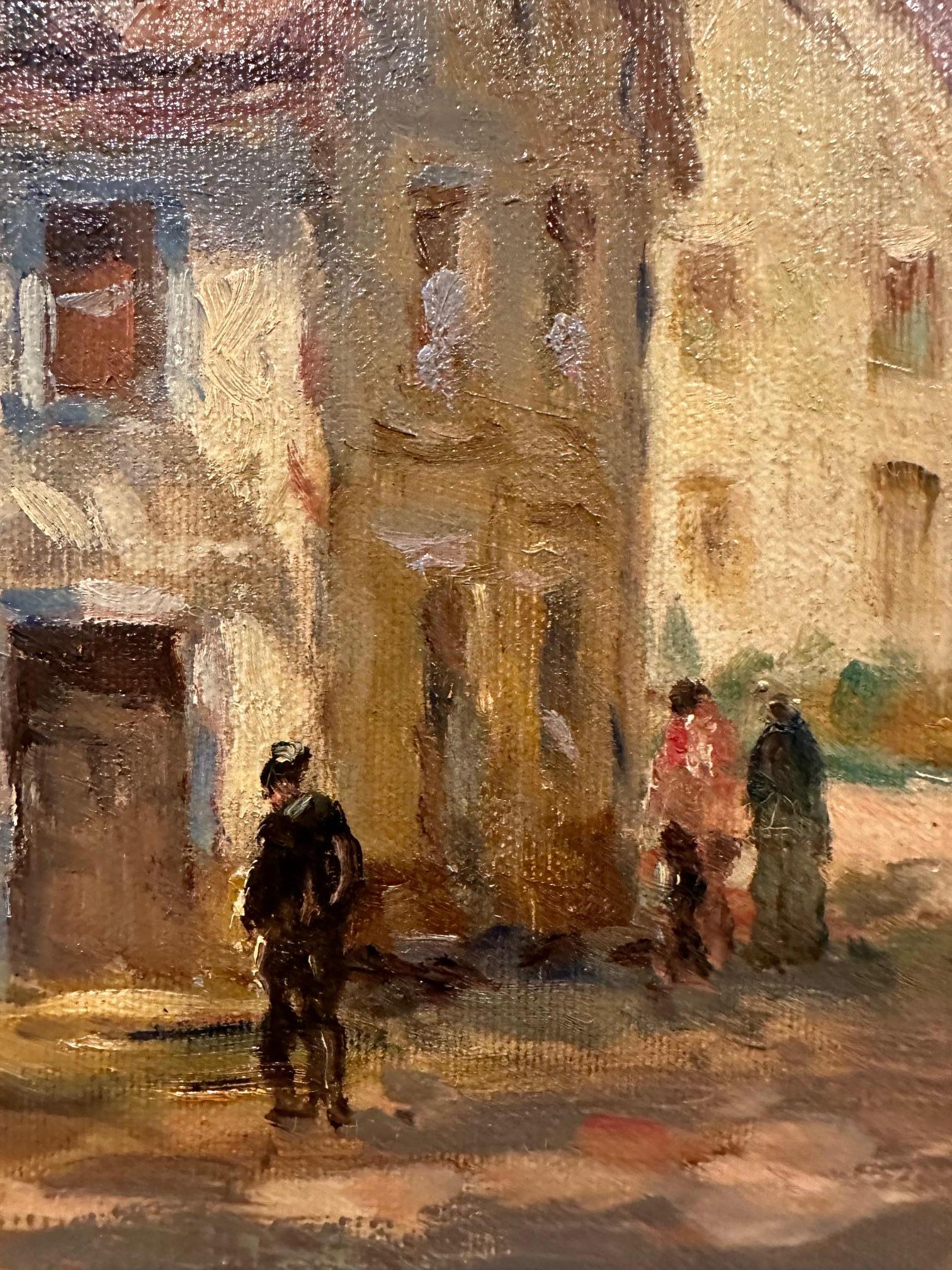Huile sur toile magnifiquement rendue, intitulée 